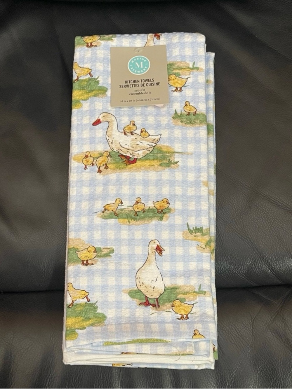 Martha Stewart Blue Gingham Duck & Chicks Kitchen Towels